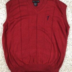 Fairway Outfitters Red Sweater Vest Size Large Cotton Knit Vest Golfing W Logo